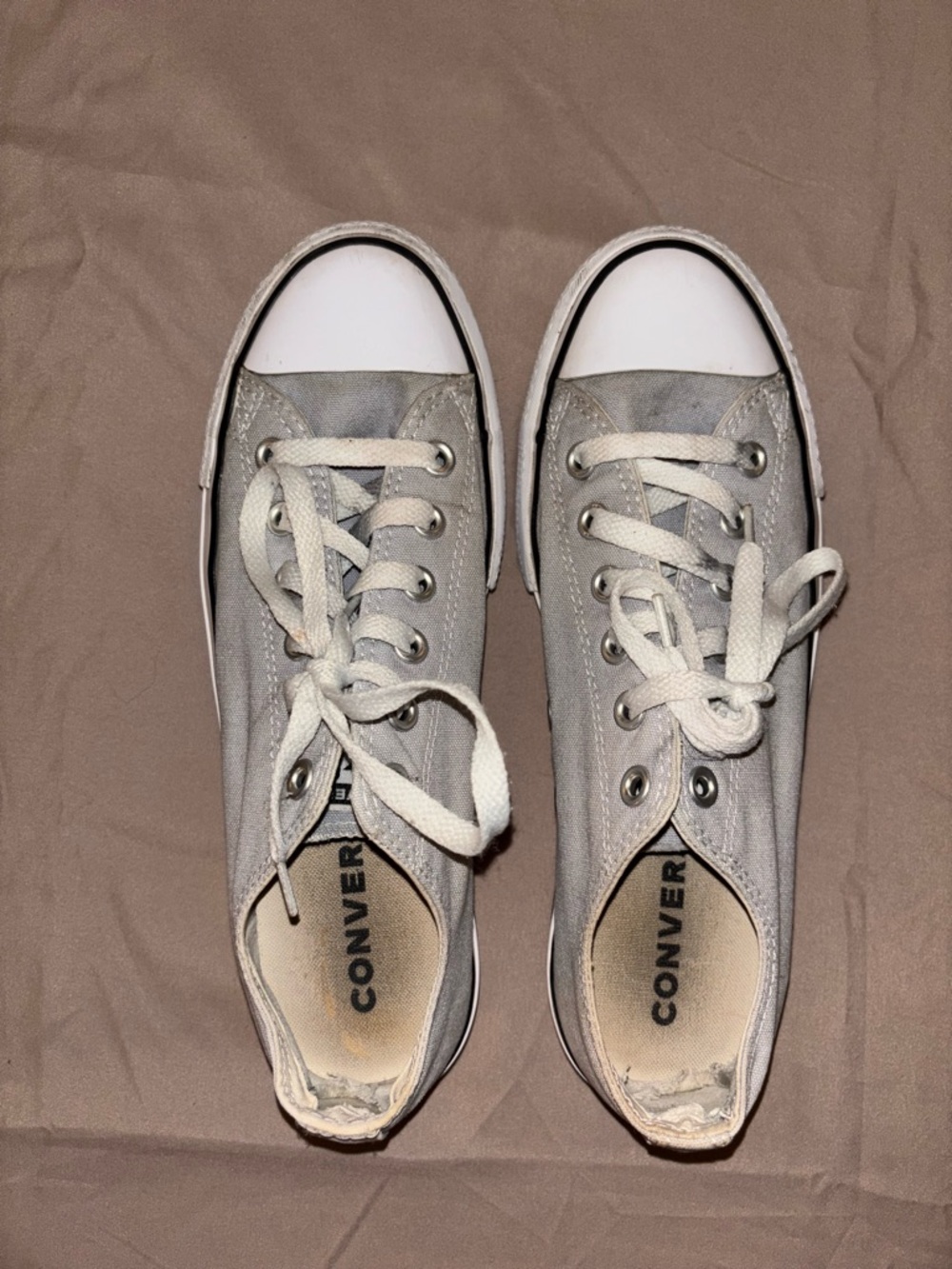 Converse Women's Low Top Platform Canvas Sneakers - Light Gray